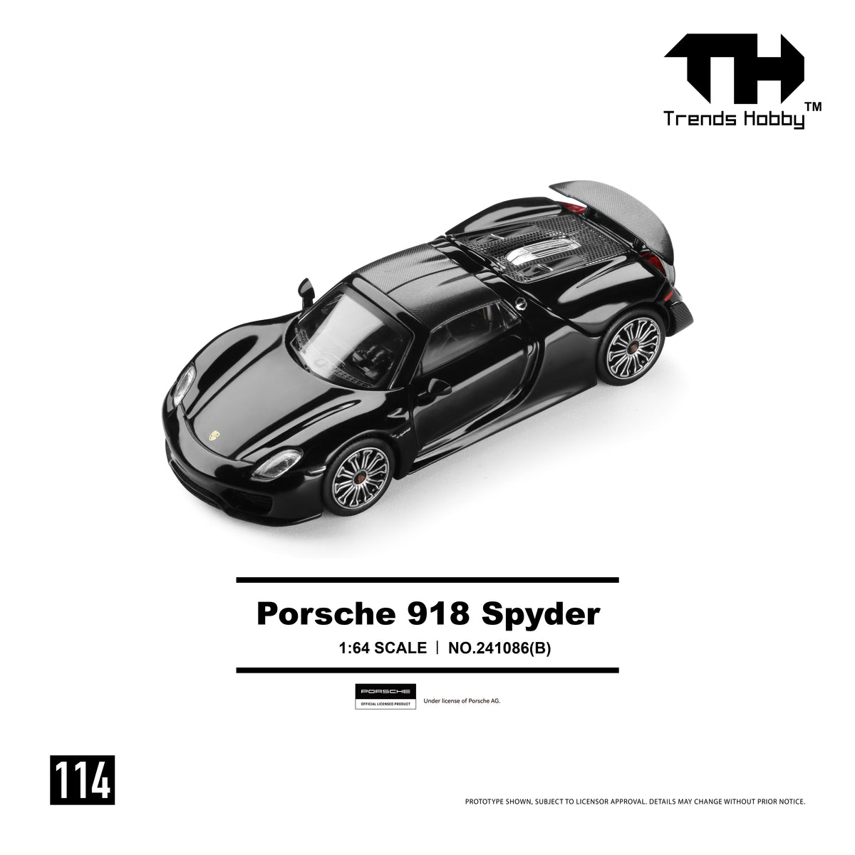 誉 Porsche X Zephyr Designz Taycan in Black with Roof Box 1:64 by