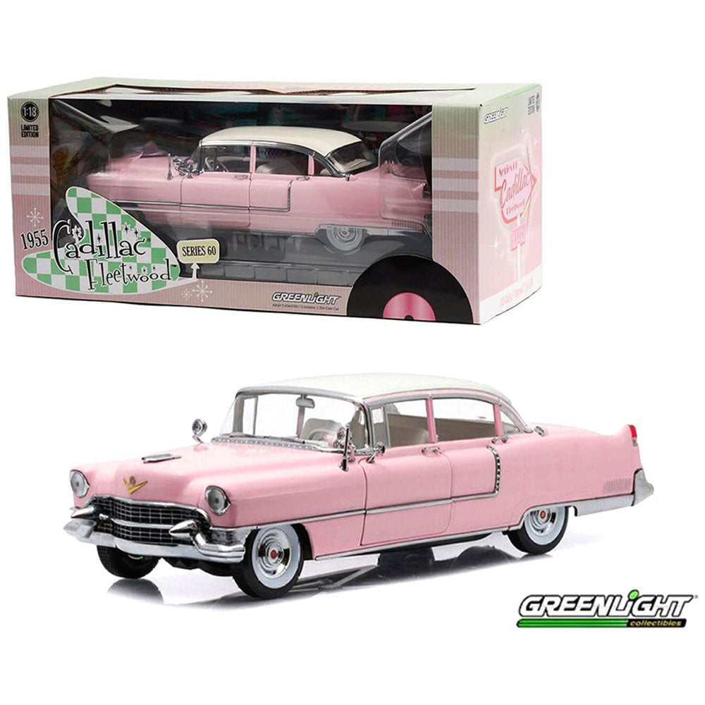 1:18 1955 Cadillac Fleetwood Series 60 -- Pink -- Greenlight