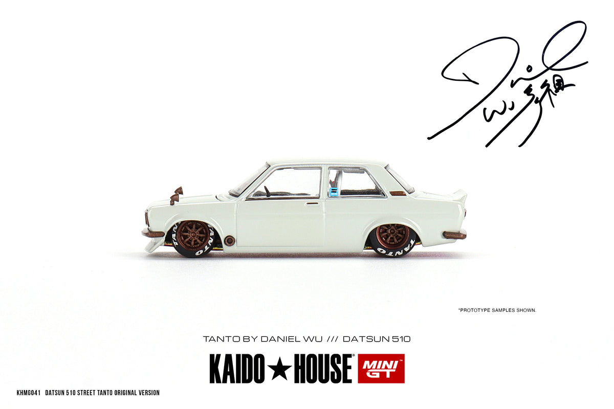 1:64 Datsun 510 Street -- Tanto V1 (White) -- Kaido House x Mini GT