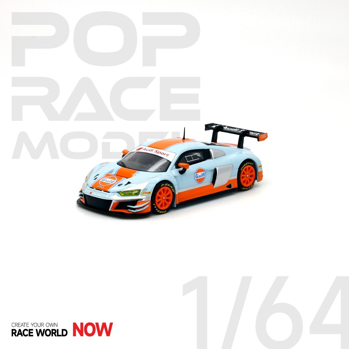 1:64 Audi R8 LMS Evo 2 GT3 -- Gulf Oil Livery -- Pop Race