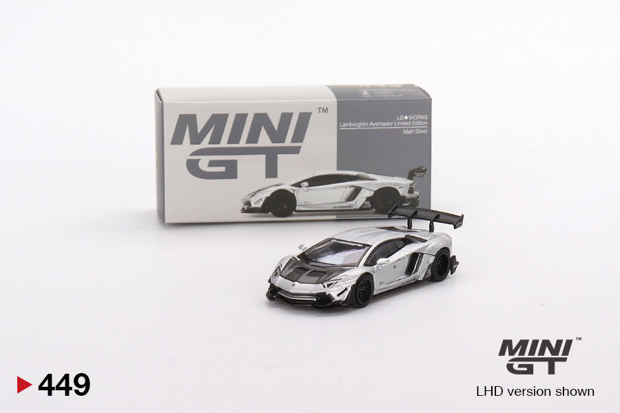 1:64 Lamborghini Aventador LB-WORKS -- Limited Edition Matt Silver --