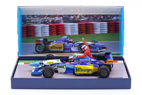 (Pre-Order) 1:18 1995 Michael Schumacher w/Jean Alesi Riding -- Benetton B195 -- Minichamps F1 RARE