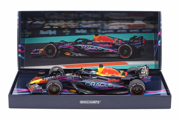 (Pre-Order) 1:18 2023 Max Verstappen -- Miami GP Winner -- Red Bull Racing RB19 -- Minichamps F1 RARE