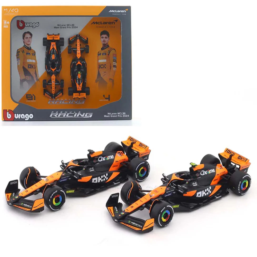 1:43 2024 McLaren F1 Team 2-Pack Gift Set - Oscar Piastri/Lando Norris