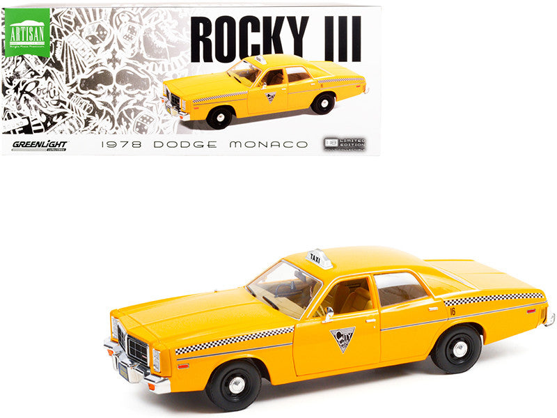 1:18 Rocky III (3) -- 1978 Dodge Monaco Yellow Taxi -- Greenlight