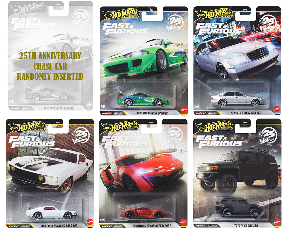 Hot Wheels 1:64 (10-Piece Set) Fast & Furious 25th Anniversary *SEALED