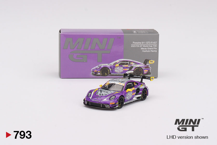 1:64 2023 Macau GP -- Porsche 911 GT3 R #27 HubAuto Racing -- Mini GT