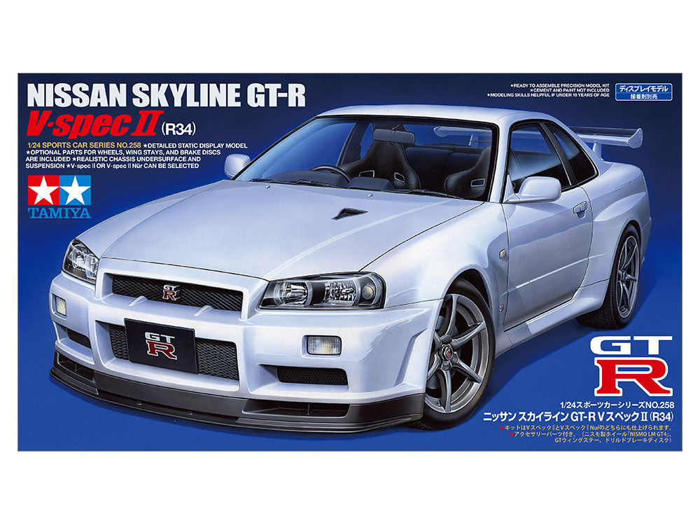 Tamiya 24210 Nissan Skyline GT-R V-Spec (R34) 1/24 Model Kit - A-Z Toy Hobby