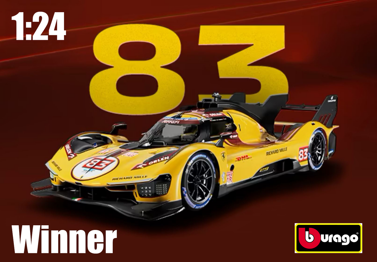 Pre-Order) 1:24 2025 LeMans 24h Winner -- #83 Ferrari 499P -- Bburago