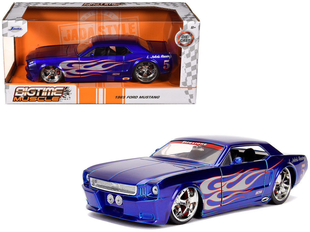【開封品】Jada Toys BIGTIME MUSCLE 1:24 1965 Ford Mustang GT -- Candy Blue with Flames -- JADA: Big Time