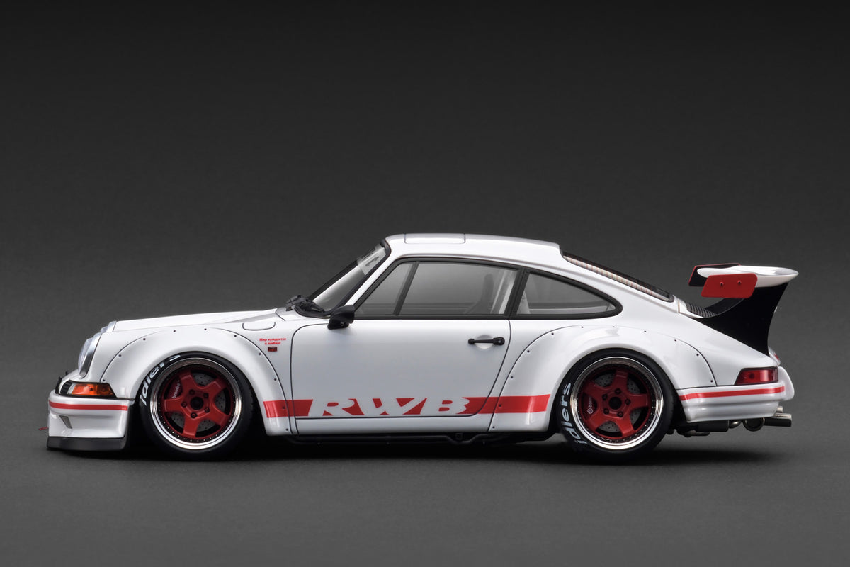 1:18 RWB Backdate (Porsche 911) -- White w/Red Stripe -- Ignition Mode