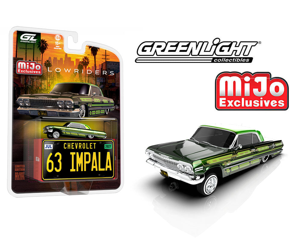 Pre-Order) 1:64 1963 Chevrolet Impala Lowrider -- Dark Green -- Green