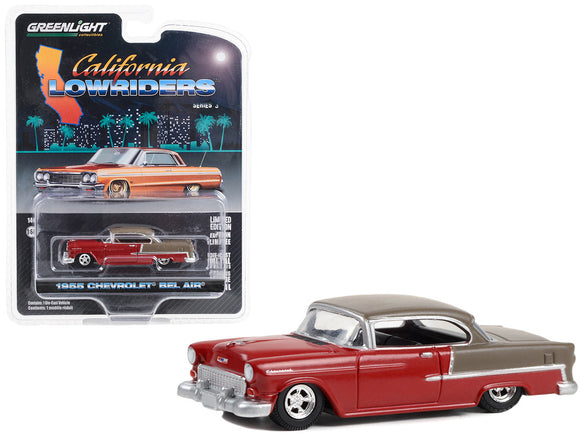 1:64 1955 Chevrolet Bel Air -- Ruby Red & Matt Bronze -- California Lowriders