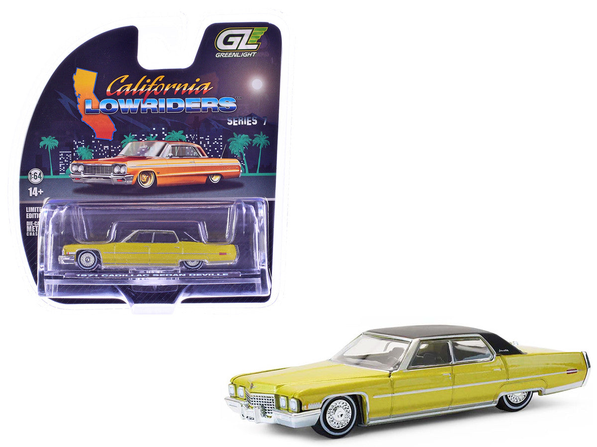 1:64 1971 Cadillac Sedan Deville - Gold -- Greenlight: California Lowr