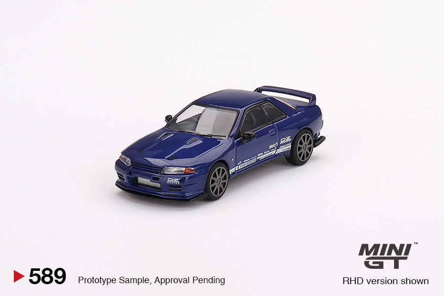 1:64 Nissan Skyline GT-R Top Secret VR32 -- Metallic Blue -- Mini GT M