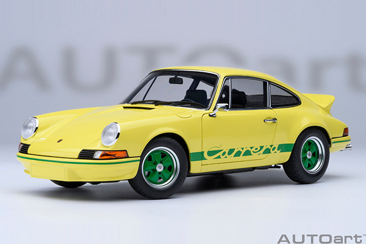 1:18 Porsche 911 Carrera RS 2.7 Coupe 1973 -- Yellow w/Green Stripes -