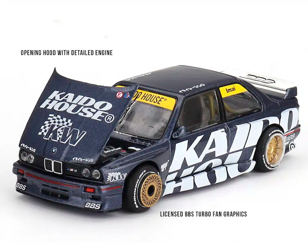 Kaido House Mini GT Mini GT 1:64 Scale BMW M3 E30 Diecast Model - Kaido House Dark Blue Limited E30 BMW Collectible