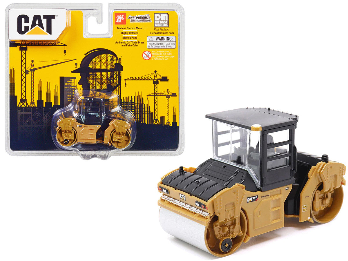 1:64 CAT CB-13 Tandem Vibratory Roller with Cab -- Diecast Masters Cat