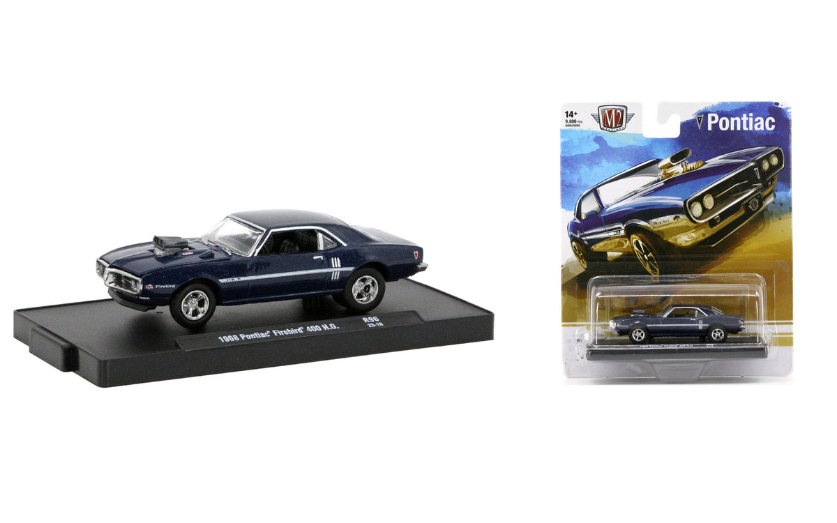 1:64 1968 Pontiac Firebird 400 H.O -- Navy -- M2 Machines Auto Drivers