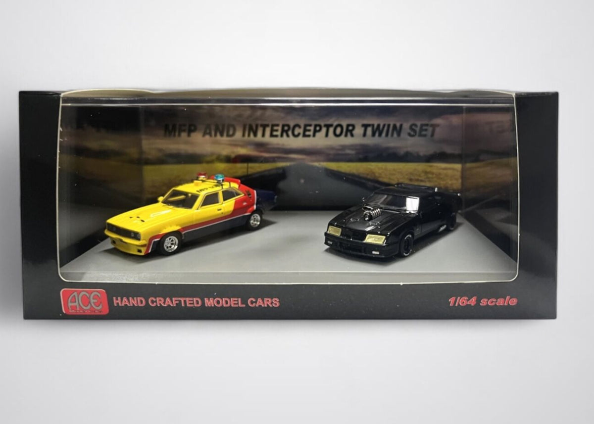 1:64 Mad Max Twin Set -- First & Last Interceptor -- Ford Falcon -- Ac