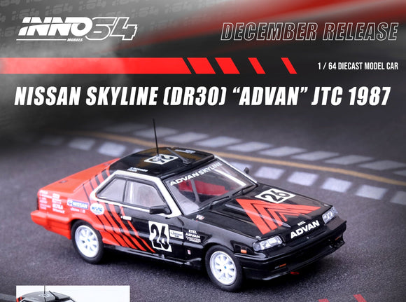 1:64 1987 JTCC ADVAN #26 -- Nissan Skyline 2000 Turbo RS-X (DR30) -- INNO64