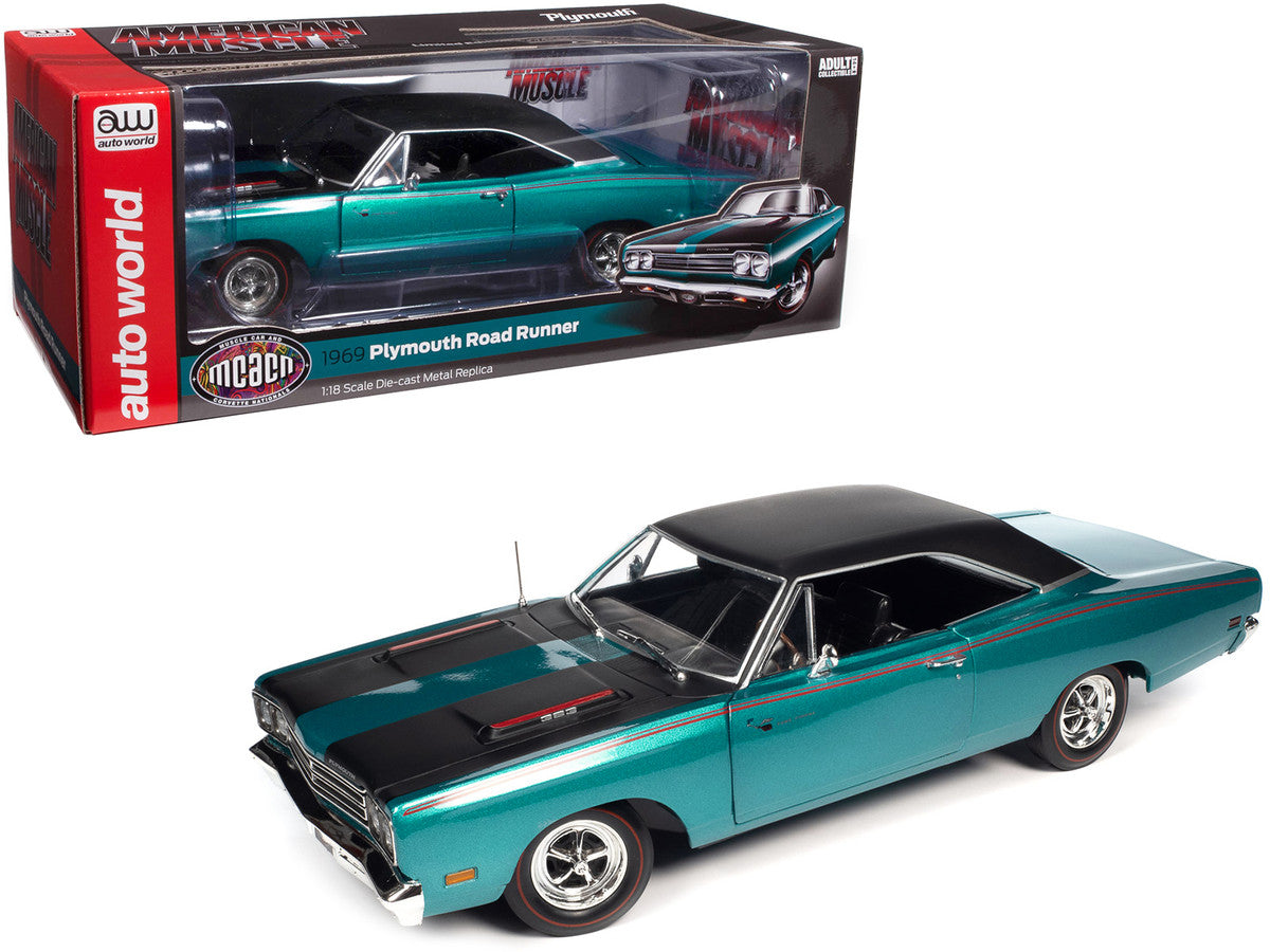 1969 Plymouth Roadrunner 1:18 ダイキャスト 1:18 1969 Plymouth Road Runner -- Seafoam Turquoise Metallic