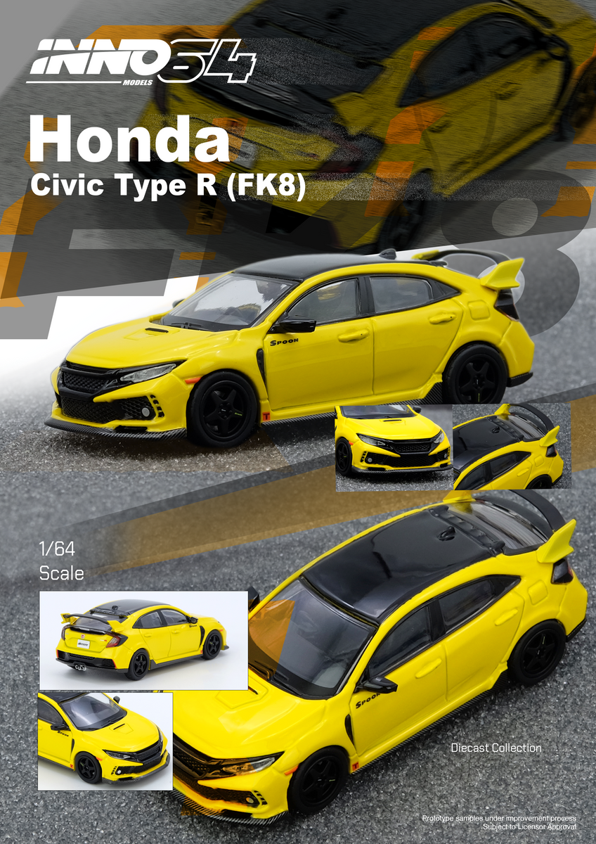 1:64 Honda Civic Type-R (FK8) -- Yellow -- INNO64