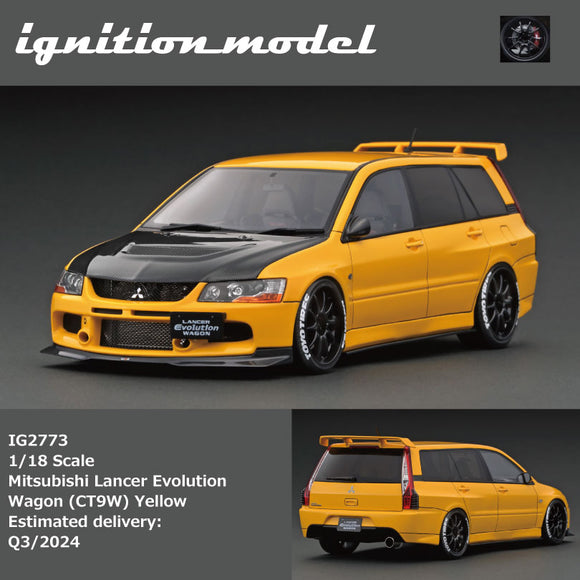 (Pre-Order) 1:18 Mitsubishi Lancer Evolution IX (9) Wagon (CT9W) -- Yellow -- Ignition Model IG2773
