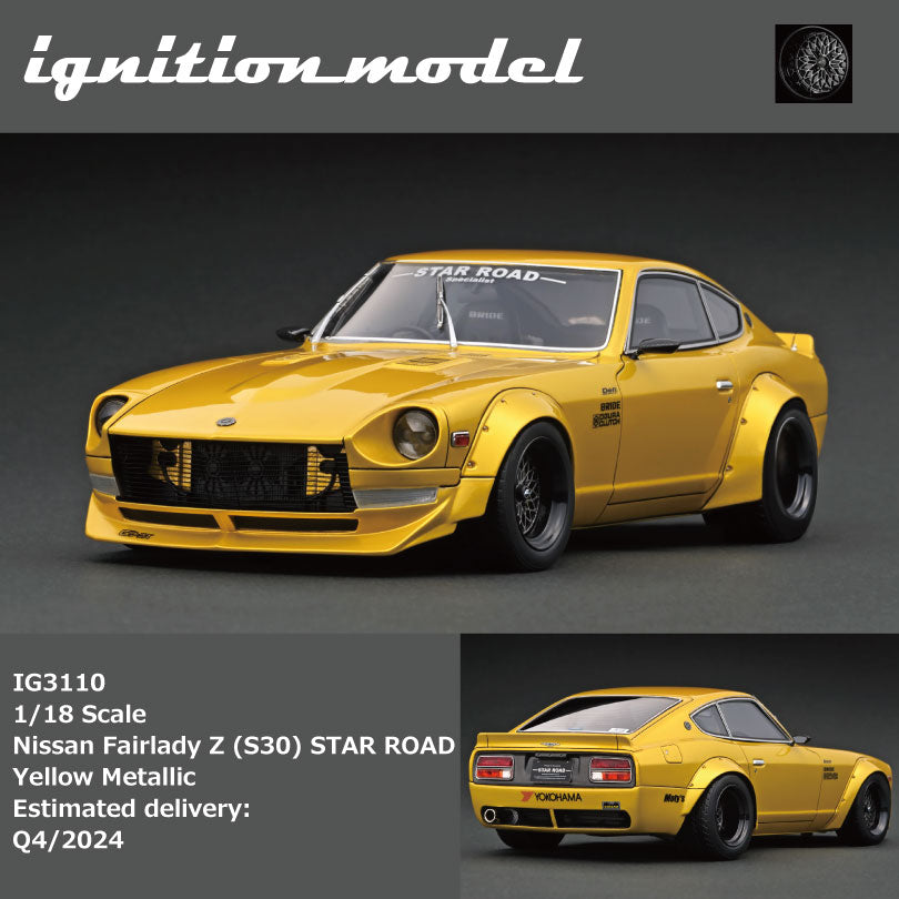 Pre-Order) 1:18 Nissan Fairlady Z (S30) Star Road -- Yellow Metallic