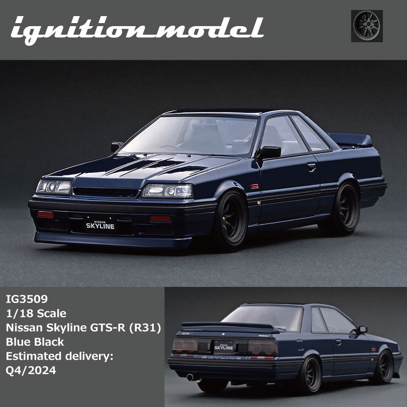 Pre-Order) 1:18 Nissan Skyline GTS-R (R31) -- Blue/Black -- Ignition