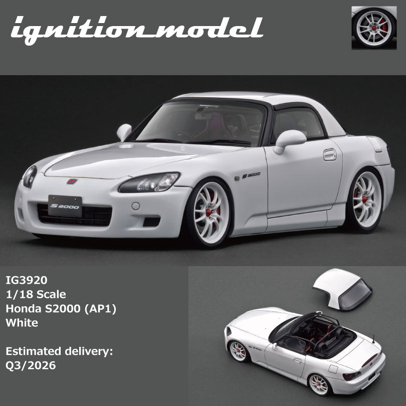 Pre-Order) 1:18 Honda S2000 (AP1) -- White -- Ignition Model IG3920