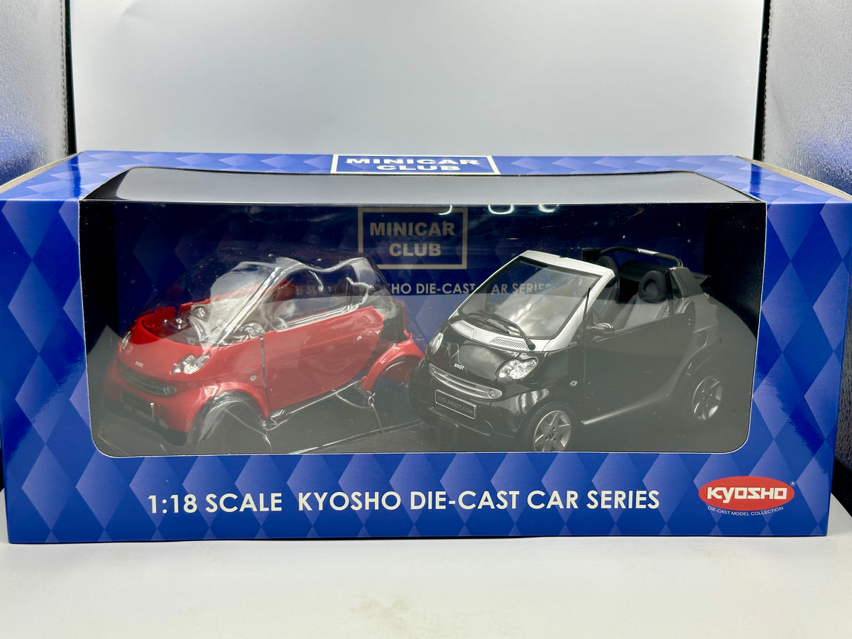 1:18 Smart Fortwo Cabrio -- Red / Black / Silver -- Kyosho 09101R