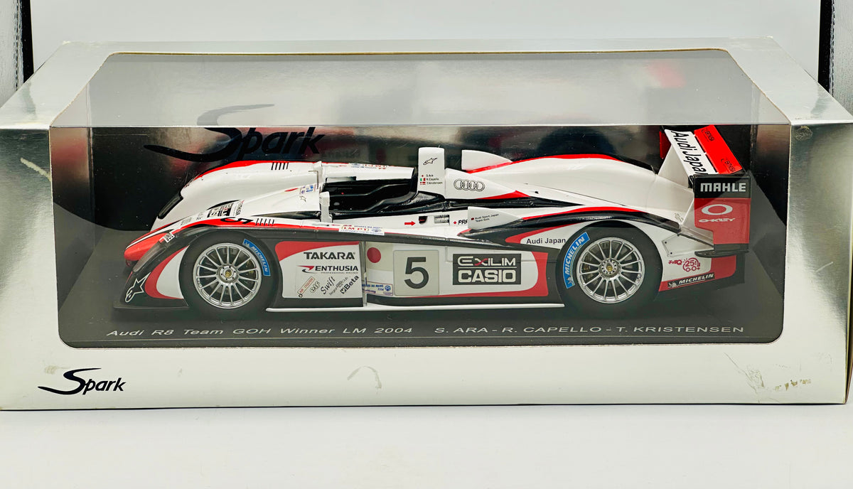 【未開封美品】1/18 AudiR8 TeamGoh LM2004 Winner 1:18 2004 24h Le Mans Winner -- #5 Audi R8 -- Spark S1802