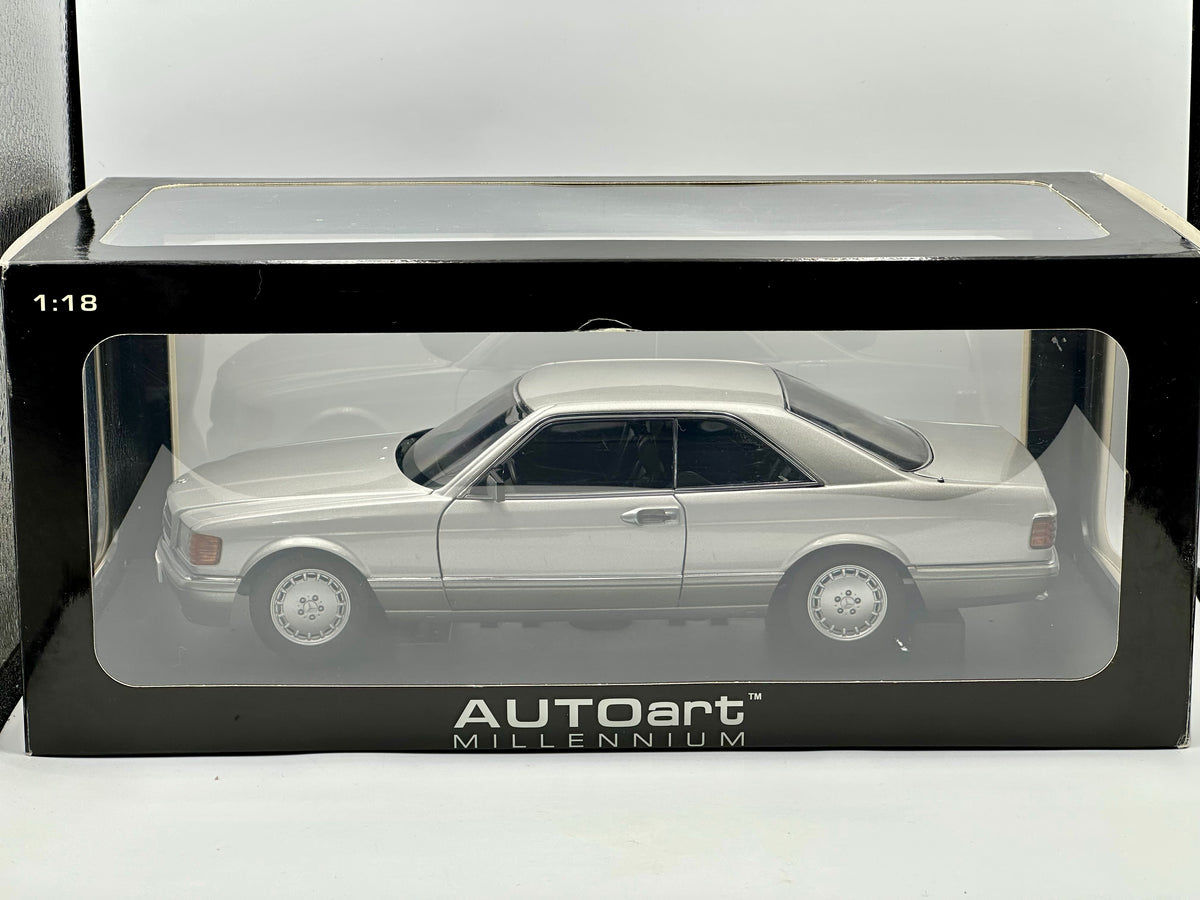 1:18 Mercedes-Benz 500 SEC Coupe C126 1986 -- Silver -- AUTOart 76212