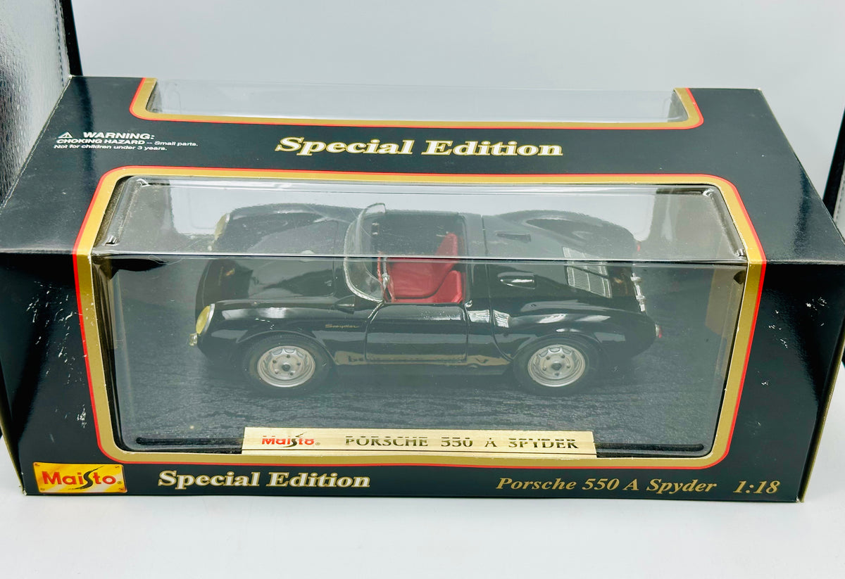 1:18 Porsche 550 A Spyder -- Black -- Maisto