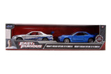 1:32 Twin-Pack Brian's Nissan Skyline R34 GTR Silver Blue -- Fast & Furious JADA