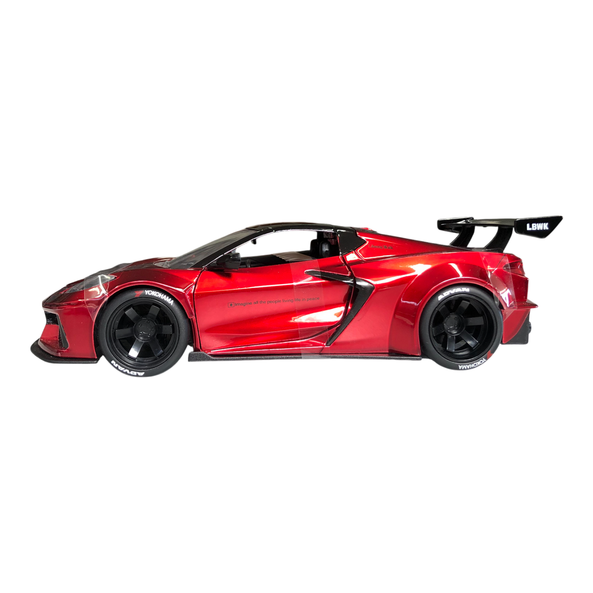 1:24 Chevrolet Corvette C8 Liberty Walk -- Metallic Red -- JADA: Pink