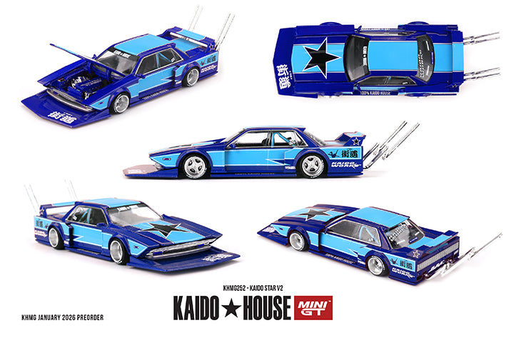 Pre-Order) 1:64 KAIDO STAR V2 - Blue -- Kaido House x Mini GT KHMG252