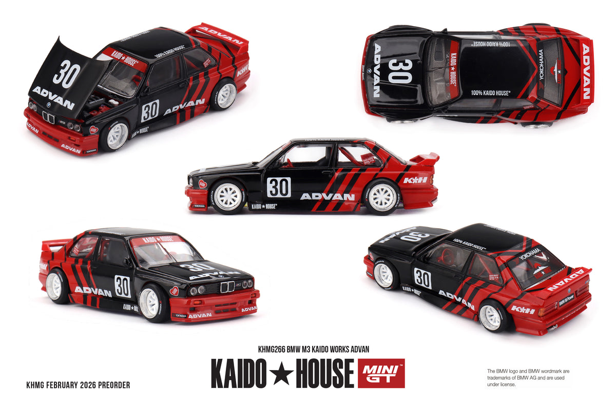 Pre-Order) 1:64 BMW M3 (E30) Kaido Works ADVAN -- Kaido House x Mini