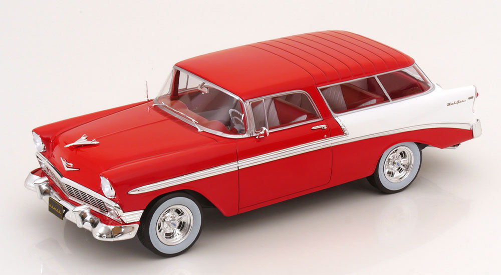 1:18 1956 Chevrolet Bel Air Nomad (Station Wagon) -- Red/White -- KK-S