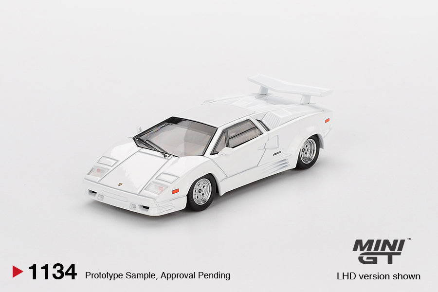Pre-Order) 1:64 Lamborghini Countach 25th Anniversary -- White -- Min