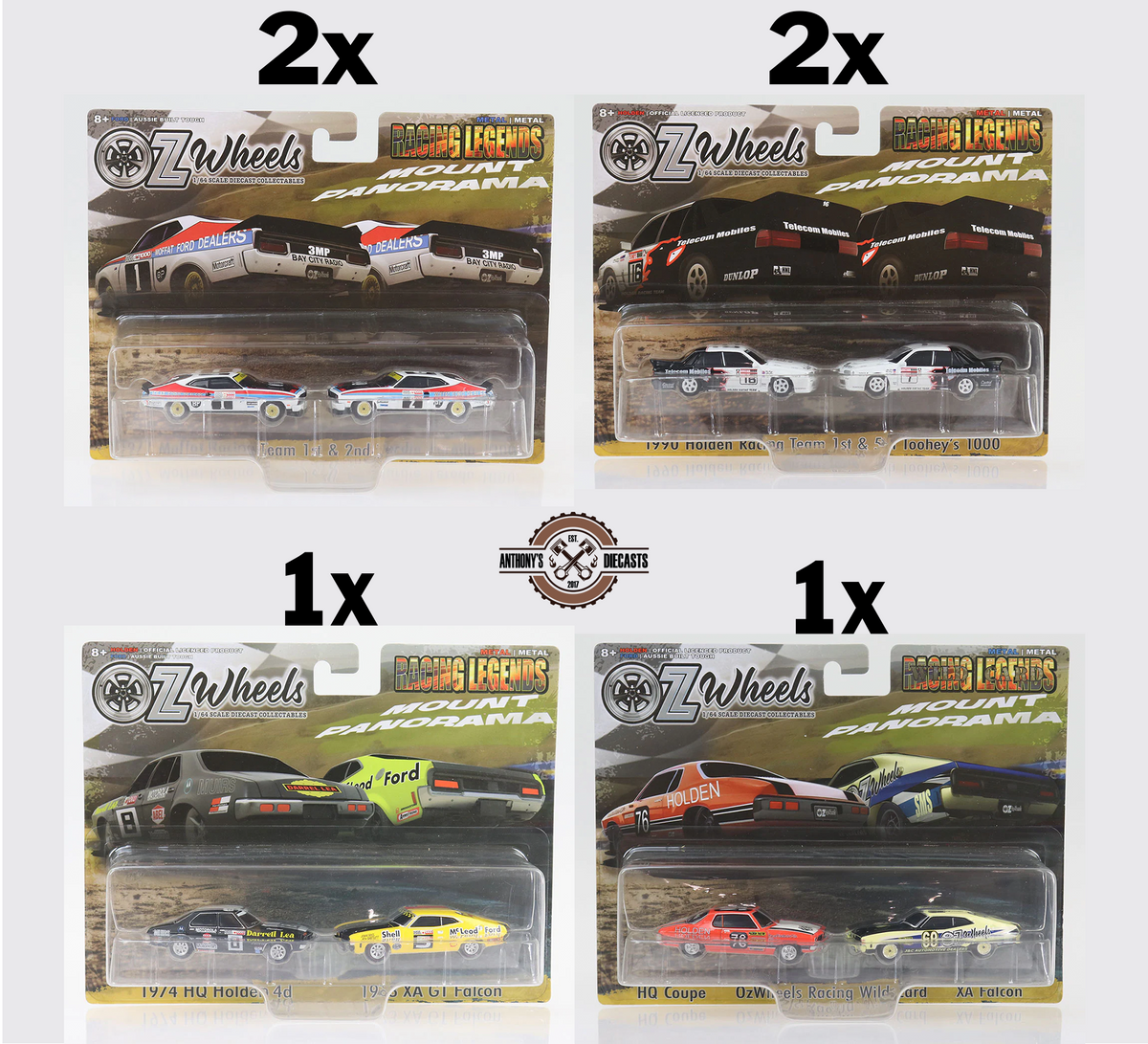1:64 Bathurst Legends Twin Set -- Full Set of in Sealed Box -- Oz Wh