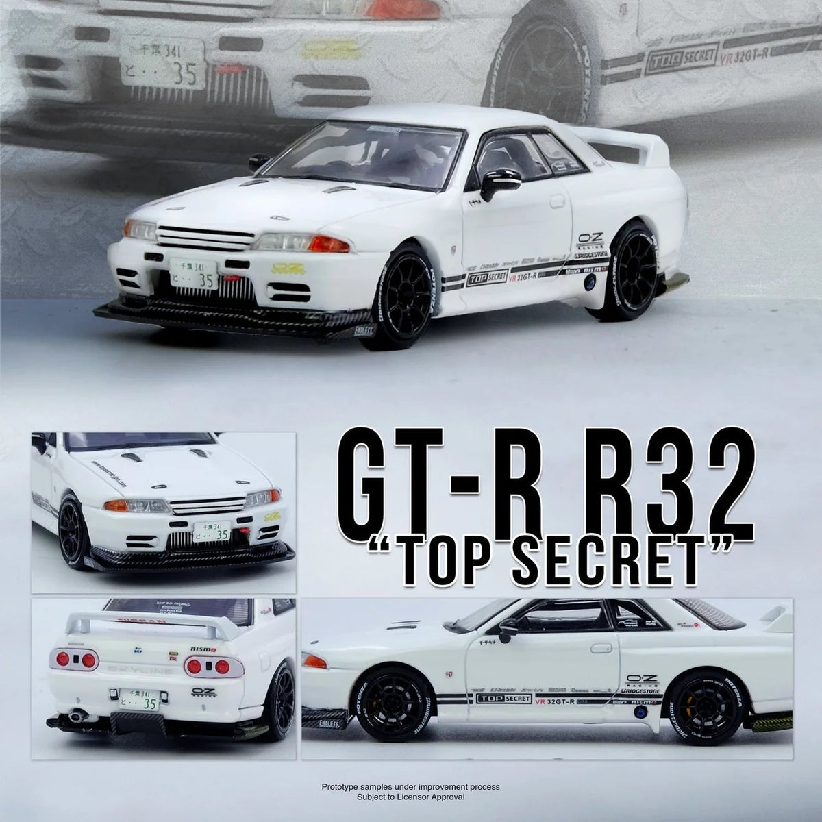 1:64 Nissan Skyline GTR VR32 TOP SECRET -- White -- INNO64