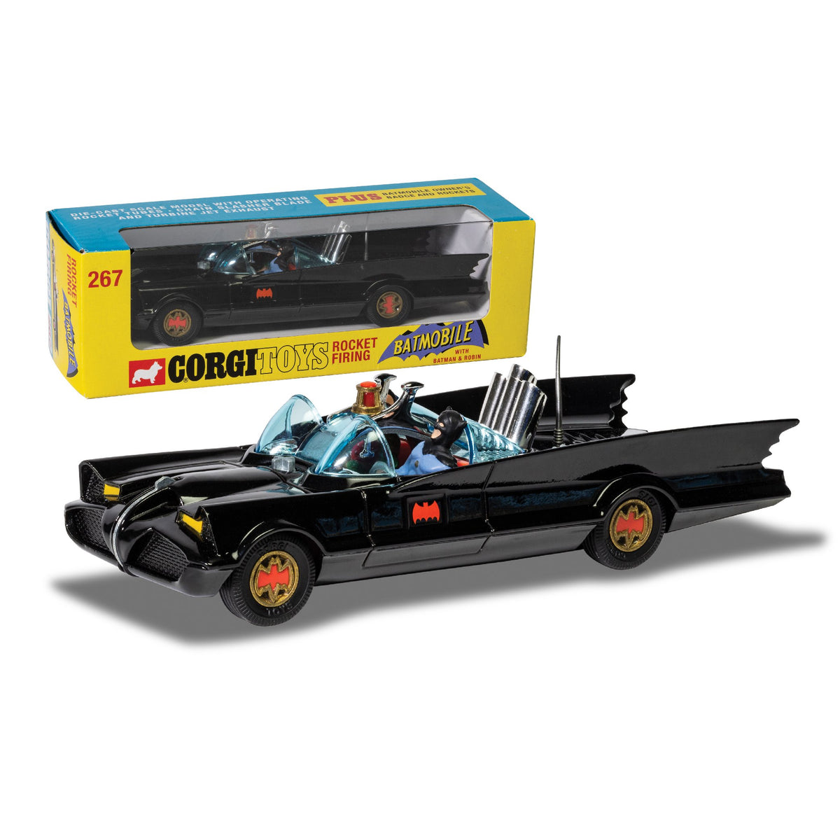 BATMAN BATMOBILE ミニカー　CORGI TOYS　バットマン Amazon | コーギー 1/46 バットモービル バットマン ＆ロビン 1966