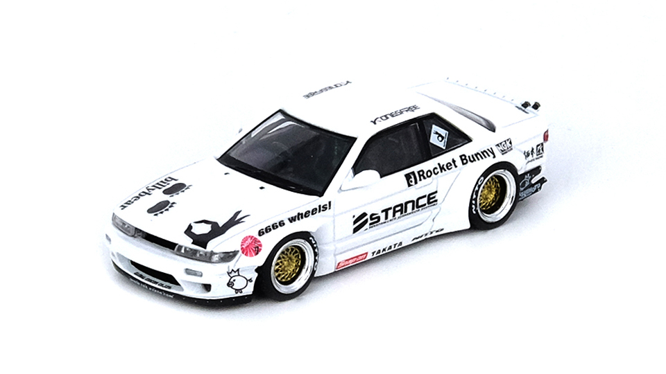1:64 Nissan Silvia S13 V2 Pandem Rocket Bunny -- White -- INNO64