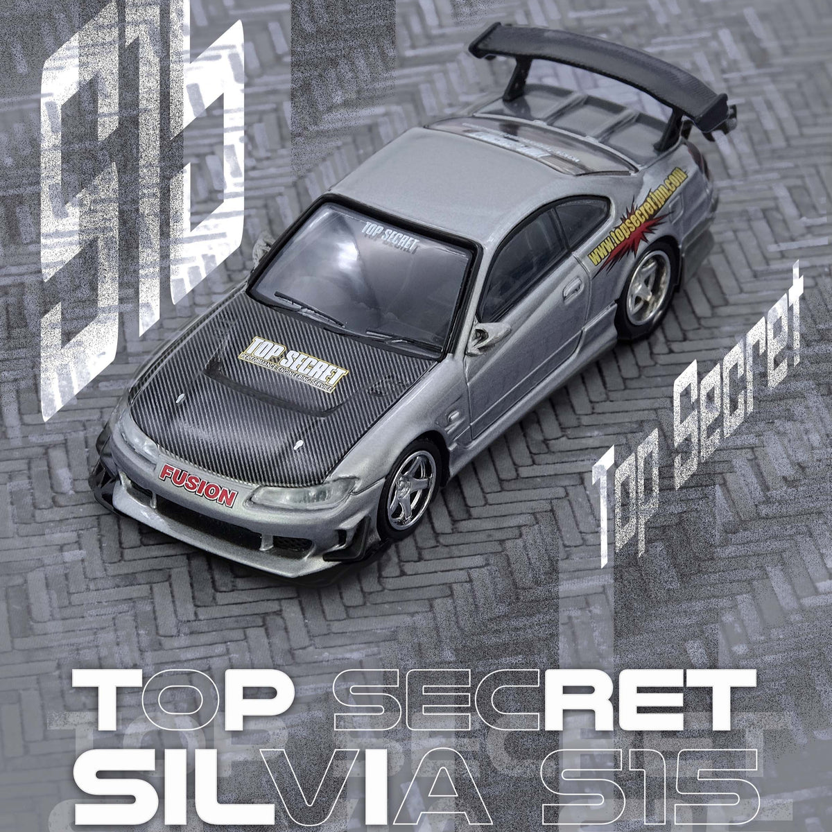 Pre-Order) 1:64 Nissan (S15) Silvia TOP SECRET -- Silver