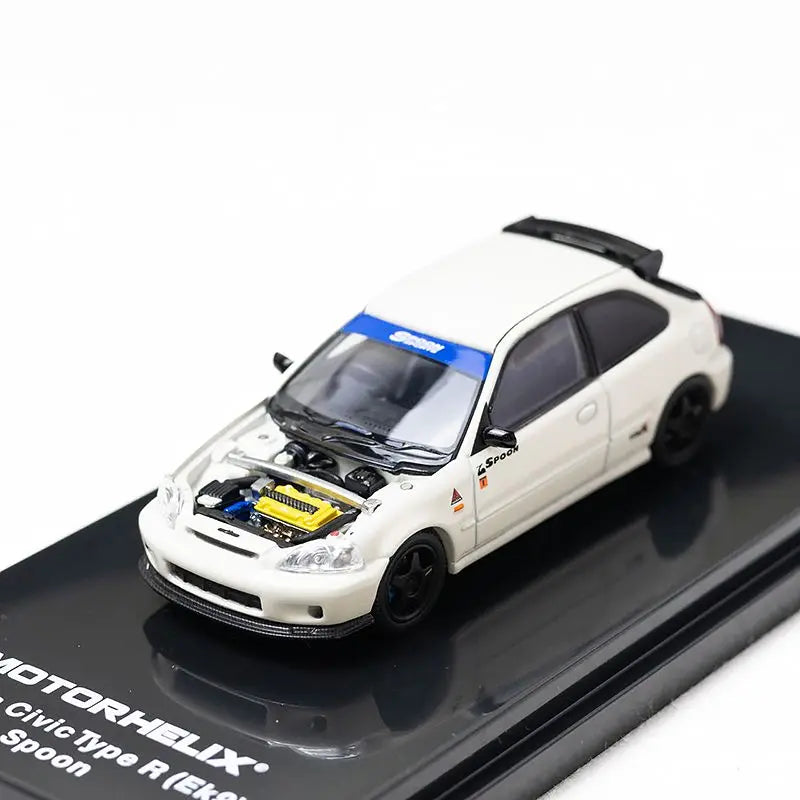 1:64 Honda Civic (EK9) Type R Customised -- SPOON White -- Motorhelix