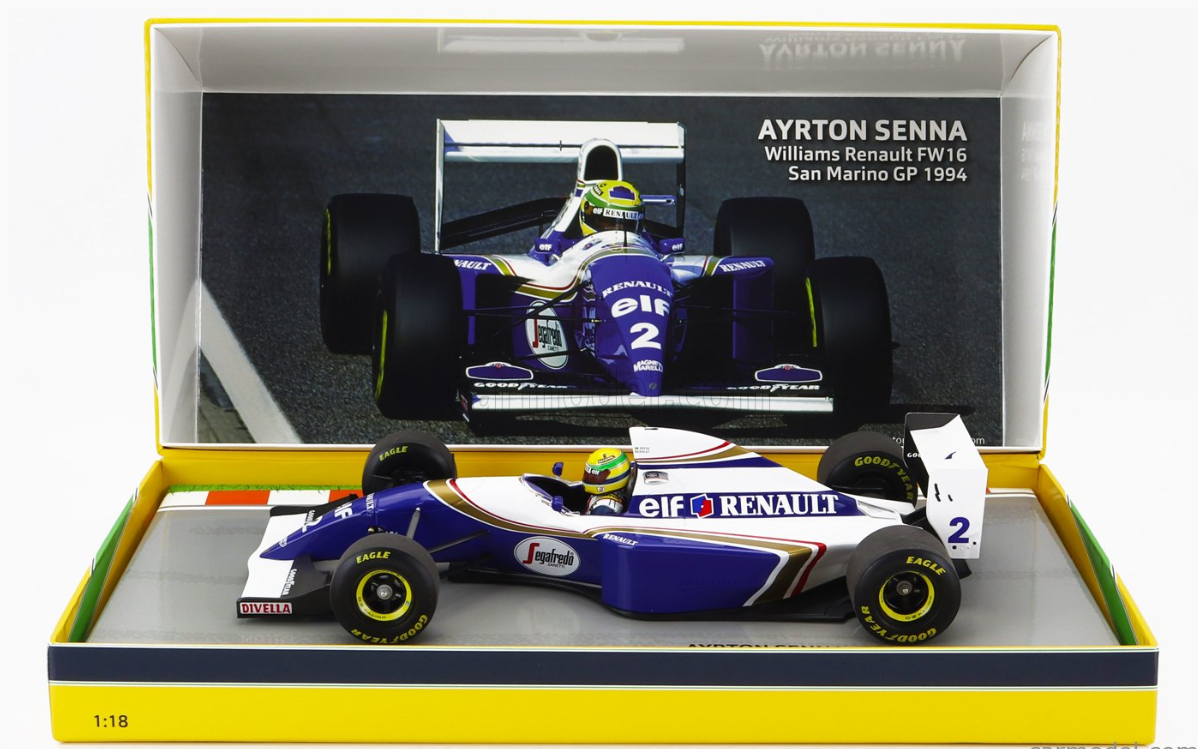 1:18 1994 Ayrton Senna -- San Marino GP -- Williams FW16 -- Minichamps
