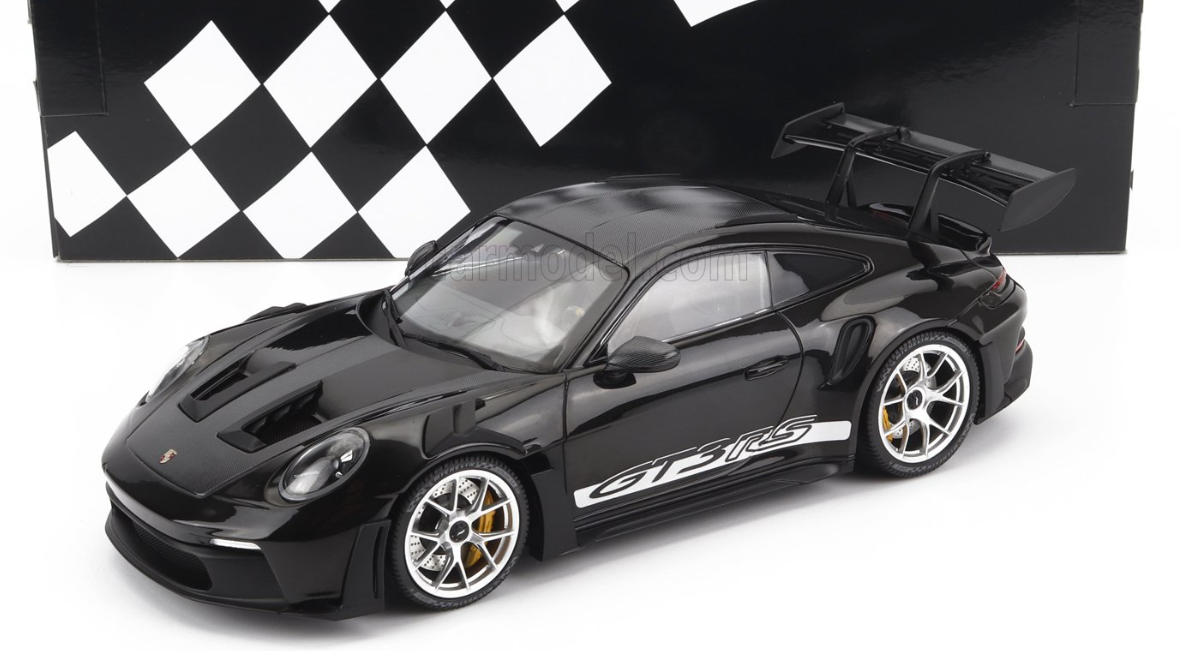 1:18 Porsche 911 (992) GT3 RS Coupe 2023 -- Black w/Door Decals -- Min