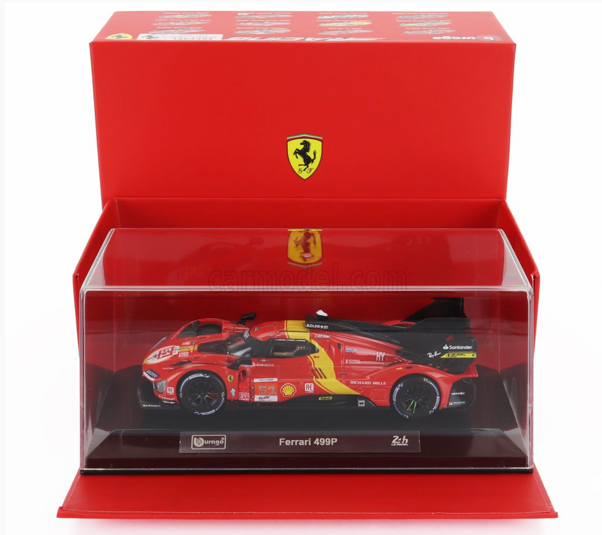 Bburago Ferrari Racing 2023 Ferrari 499P Le Mans Hypercar #51 24h Le Mans Winning Car 1:18 Scale Diecast Vehicle Bburago Ferrari Racing 2023 Ferrari 499P Le Mans Hypercar #51 24h Le Mans Winning Car 1:18 Scale Diecast Vehicle